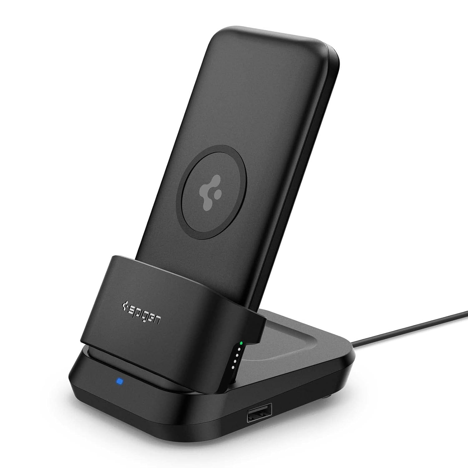 Spigen 5in1 10000mAh Wireless Power Bank with USB-C Dual Charging Dock for Airpods and Smartwatches, Lithium Polymer - 0