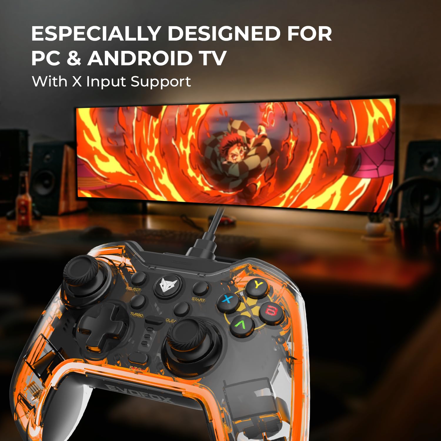 EvoFox Elite X RGB Wired Gaming Controller for PC with 2 Programmable Macro Back Buttons - 2