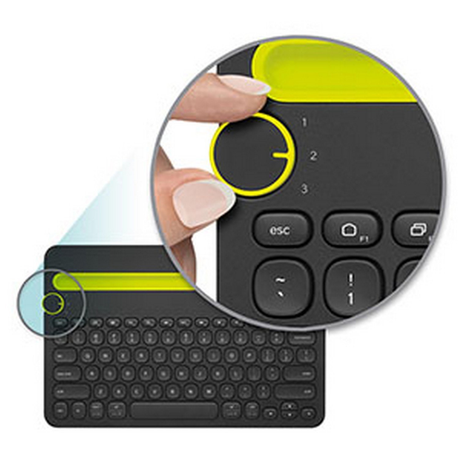 Logitech K480 Wireless Multi-Device Keyboard for Windows, Apple iOS android or Chrome, Wireless Bluetooth, Compact Space-Saving Design, PC/Mac/Laptop/ - 2