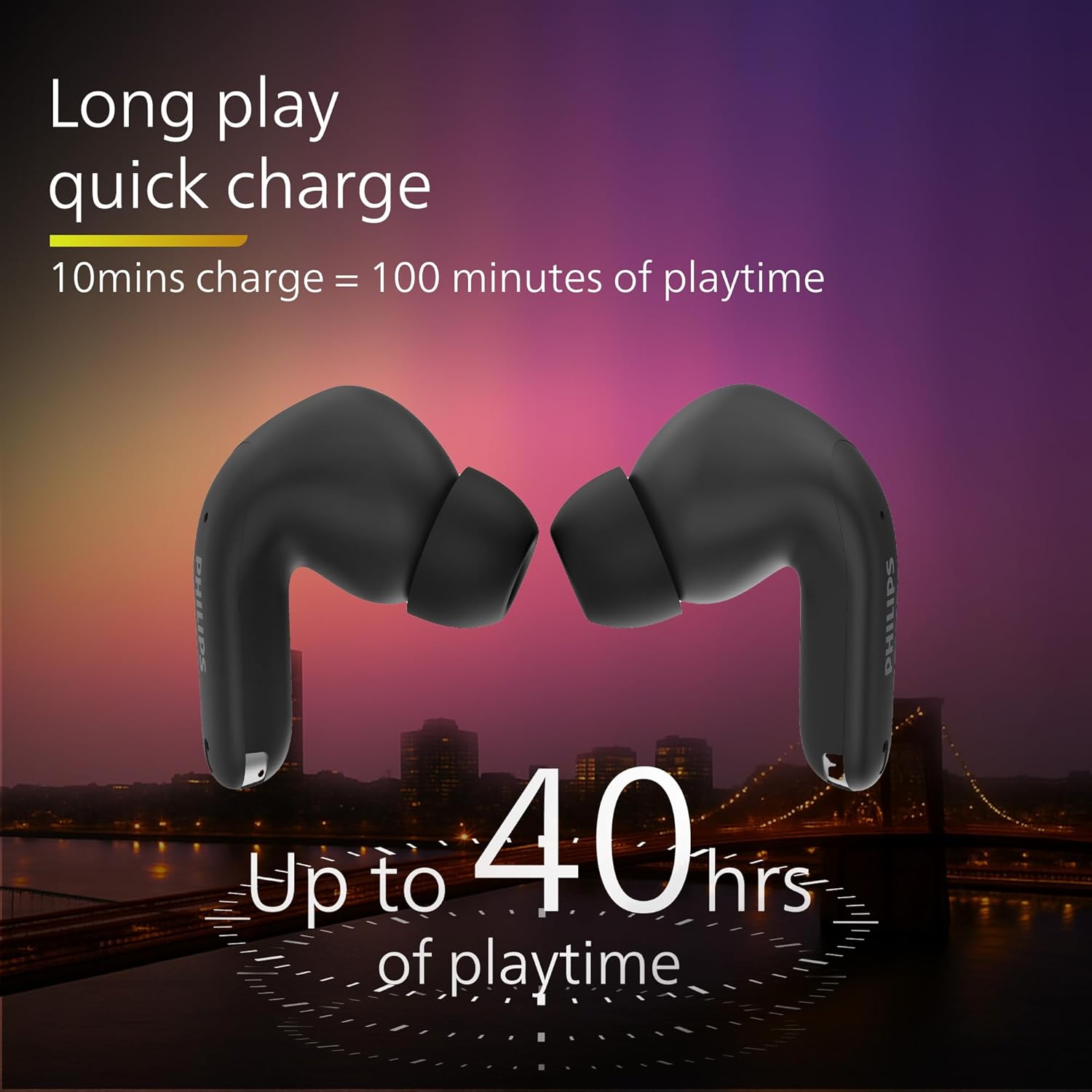 Philips TAT1269 Bluetooth Truly Wireless in Ear Earbuds with mic, 13mm Drivers, Bluetooth 5.4 - 2