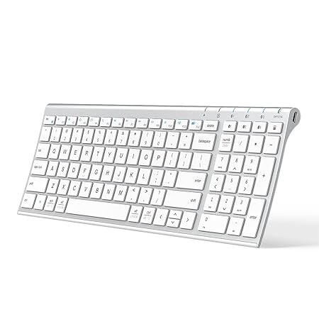iClever Bluetooth Keyboard BK10, Multi-Device Rechargeable Wireless Keyboard with Number Pad - 0