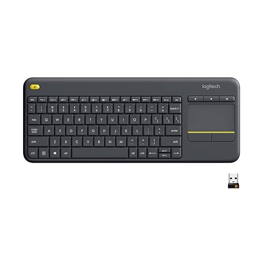 Logitech K400 Plus Wireless Touch TV Keyboard with Easy Media Control and Built-in Touchpad - 0