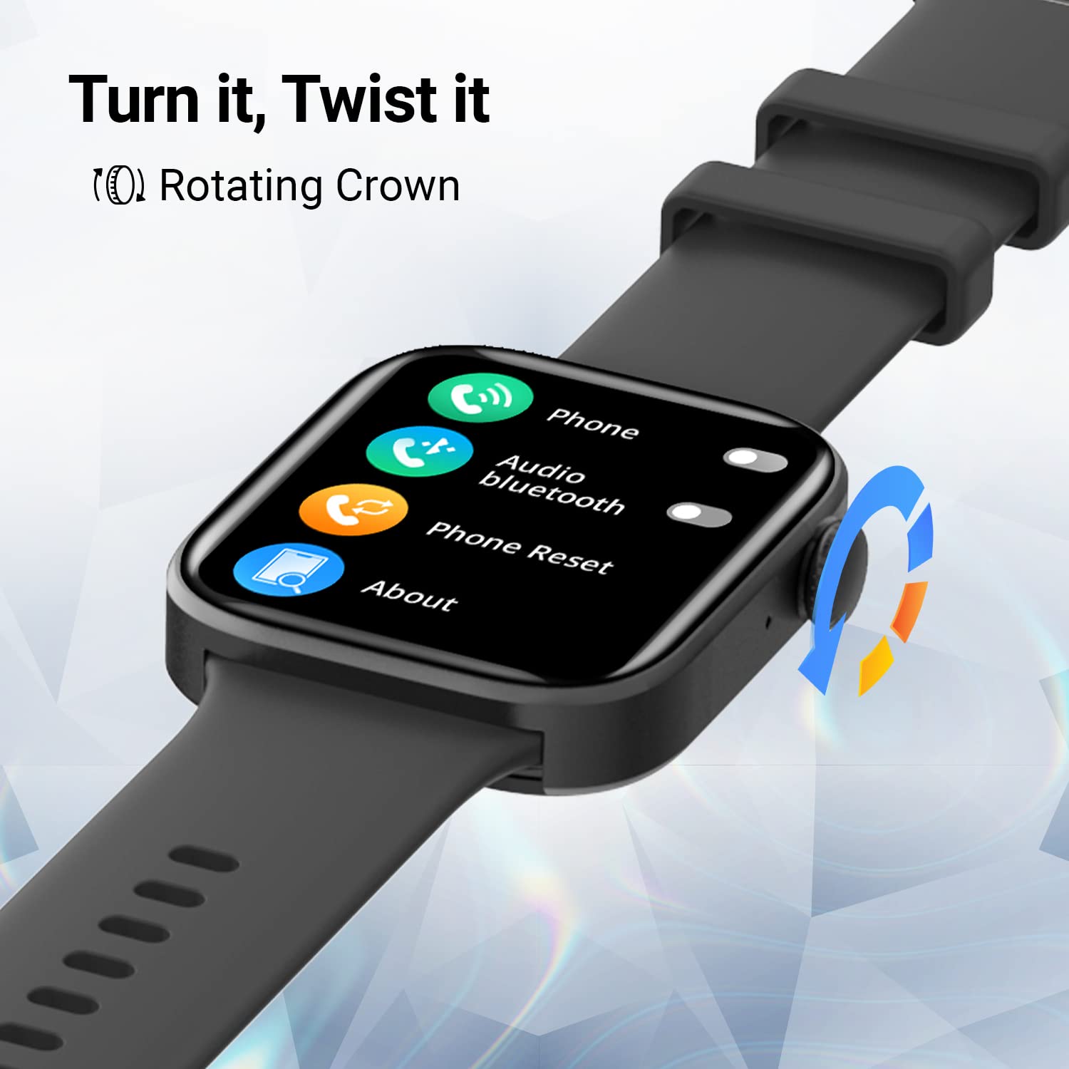 CrossBeats Ignite GRIT Smart Watch, 1.83 AMOLED Display with Advanced Bluetooth Calling, Rotating Crown - 1