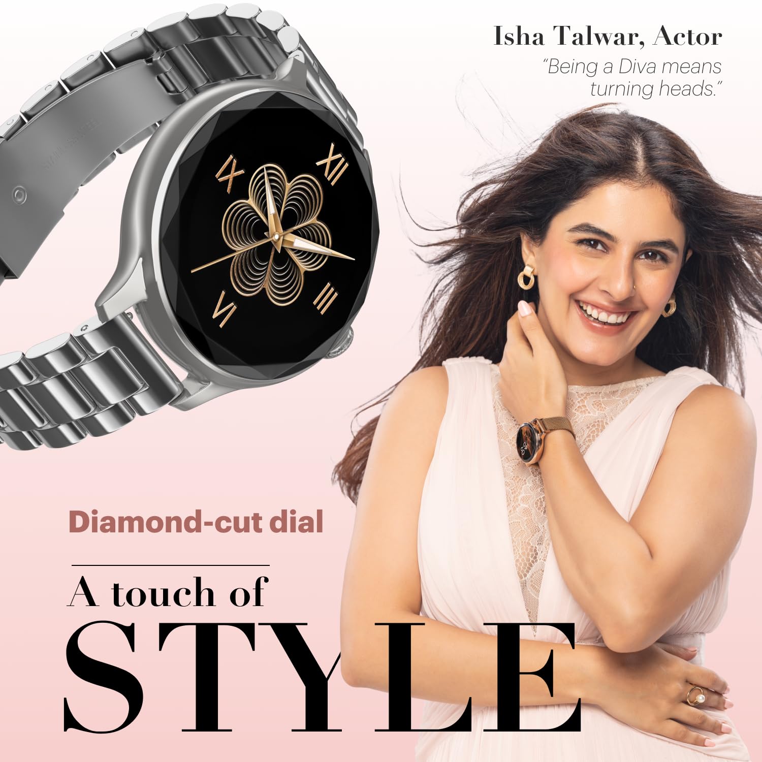 Noise Diva Smartwatch for Women with Diamond Cut Dial, Glossy Metallic Finish, AMOLED Display - 2