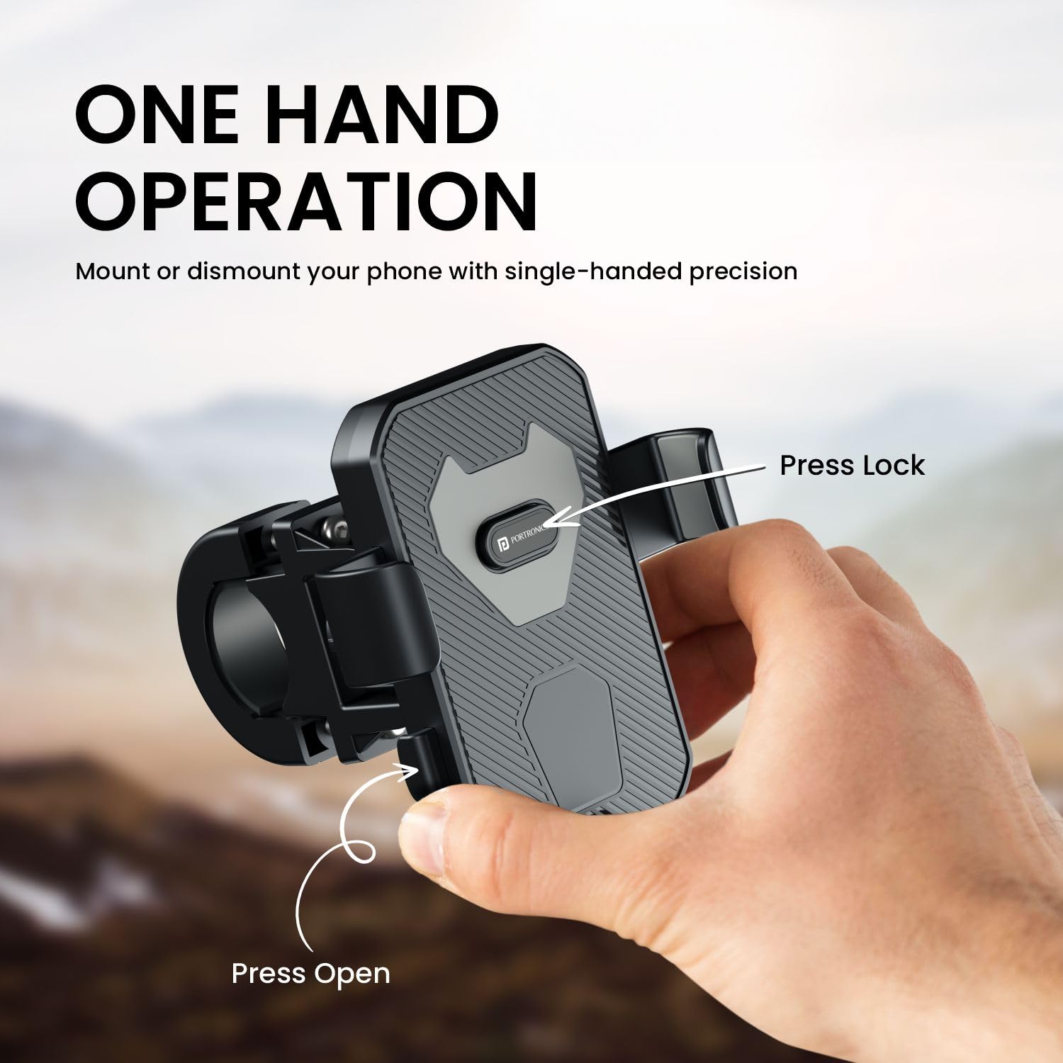 Portronics Mobike 4 Bike Phone Mount with 360° Rotational, Strong Hold for Bicycle, Motorcycle - 2