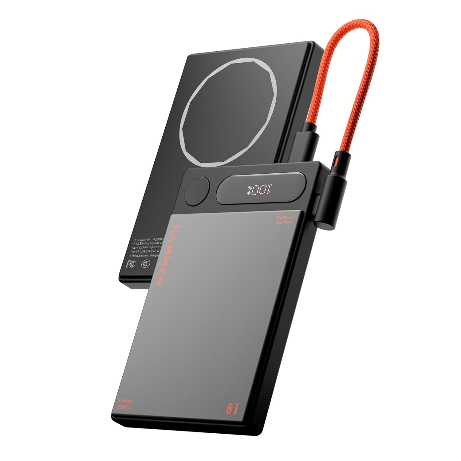 HAMMER 10000mAh MagSafe Power Bank, 15W Wireless Charging (MagSafe & Qi), 22.5W PD - 0