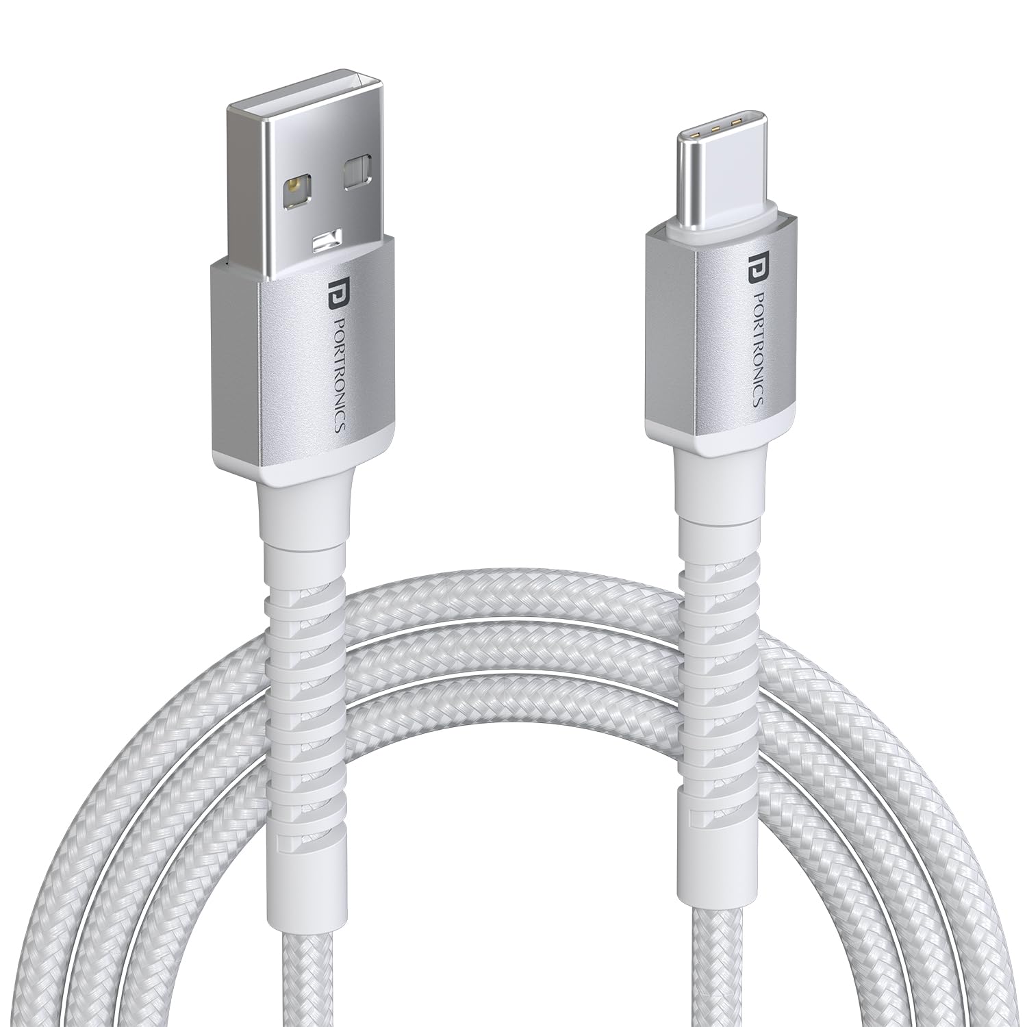 Portronics Konnect X 3A Unbreakable Nylon Braided USB to Type C Fast Charging Cable 2M Long - 0