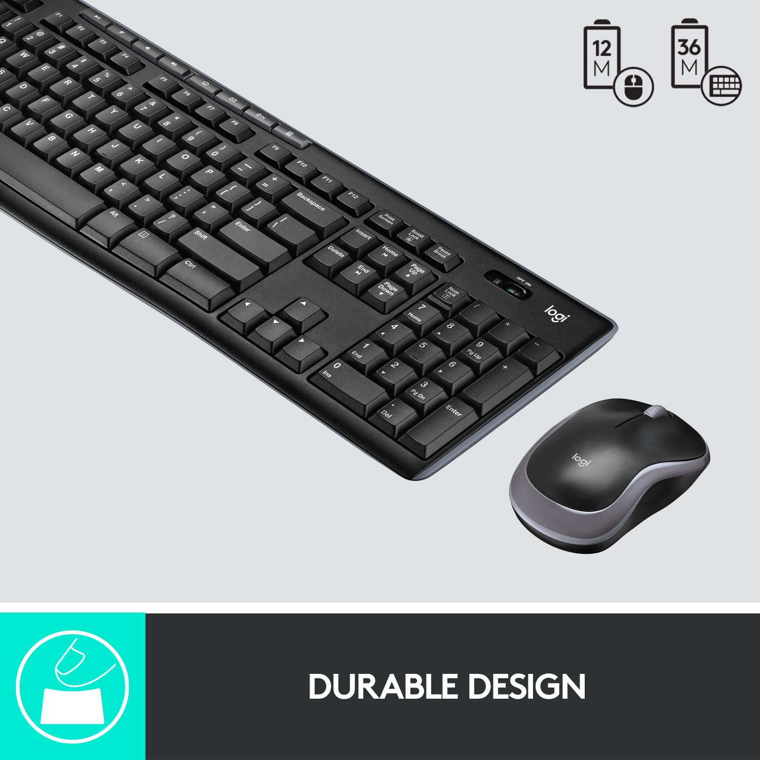 Logitech MK270r Wireless Keyboard and Mouse Combo for Windows, 2.4 GHz Wireless, Spill-resistant Design, 8 Multimedia & Shortcut Keys, 2-Year Battery - 2