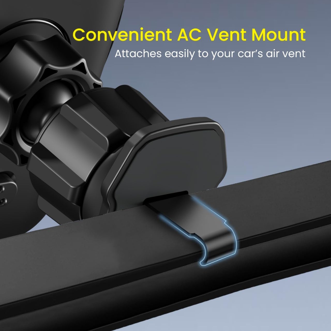 Portronics Clamp Z Car Phone Holder Stand with 360 Degree Rotation, AC Vent Mount - 2