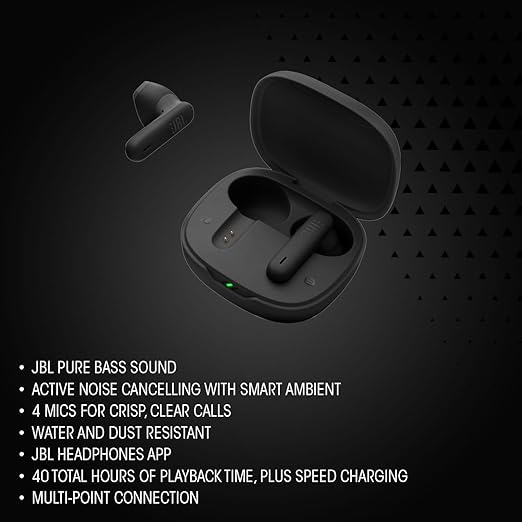 JBL Wave Flex 2 in-Ear Wireless Earbuds (TWS) with Mic,4 mics for Crisp & Clear Calls,40 Hours Battery,Ip54 - 2