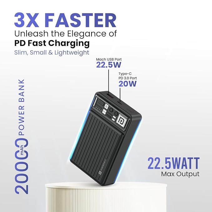 Portronics Luxcell Mini 20K Advanced 20000 mAh Smallest Power Bank with 22.5W Max Output - 1