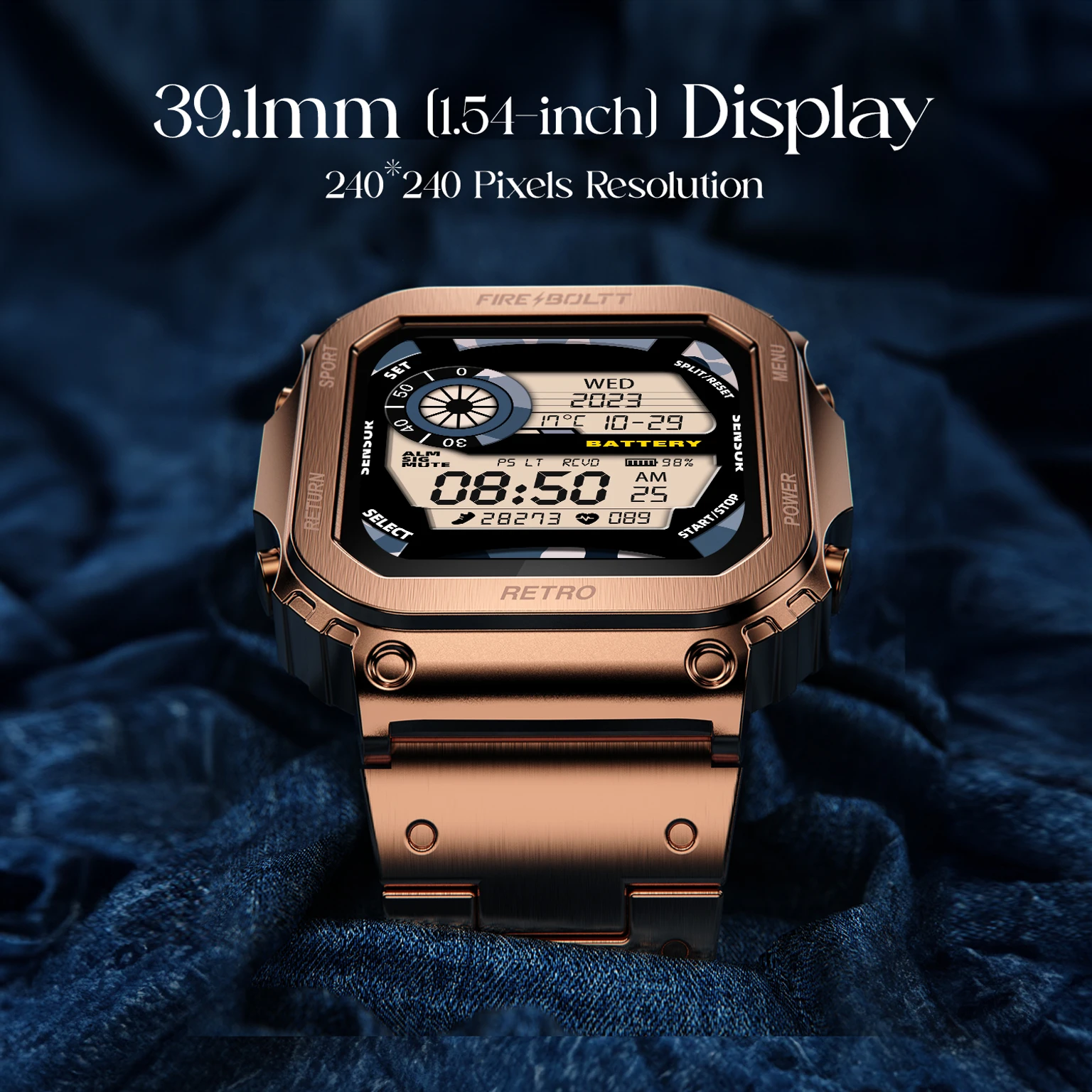 Fire-Boltt retro Smartwatch, Stainless Steel Design, Bluetooth Calling - 2