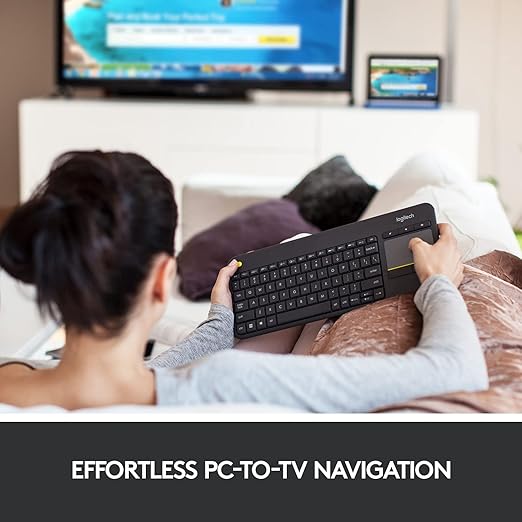 Logitech K400 Plus Wireless Touch TV Keyboard with Easy Media Control and Built-in Touchpad - 1
