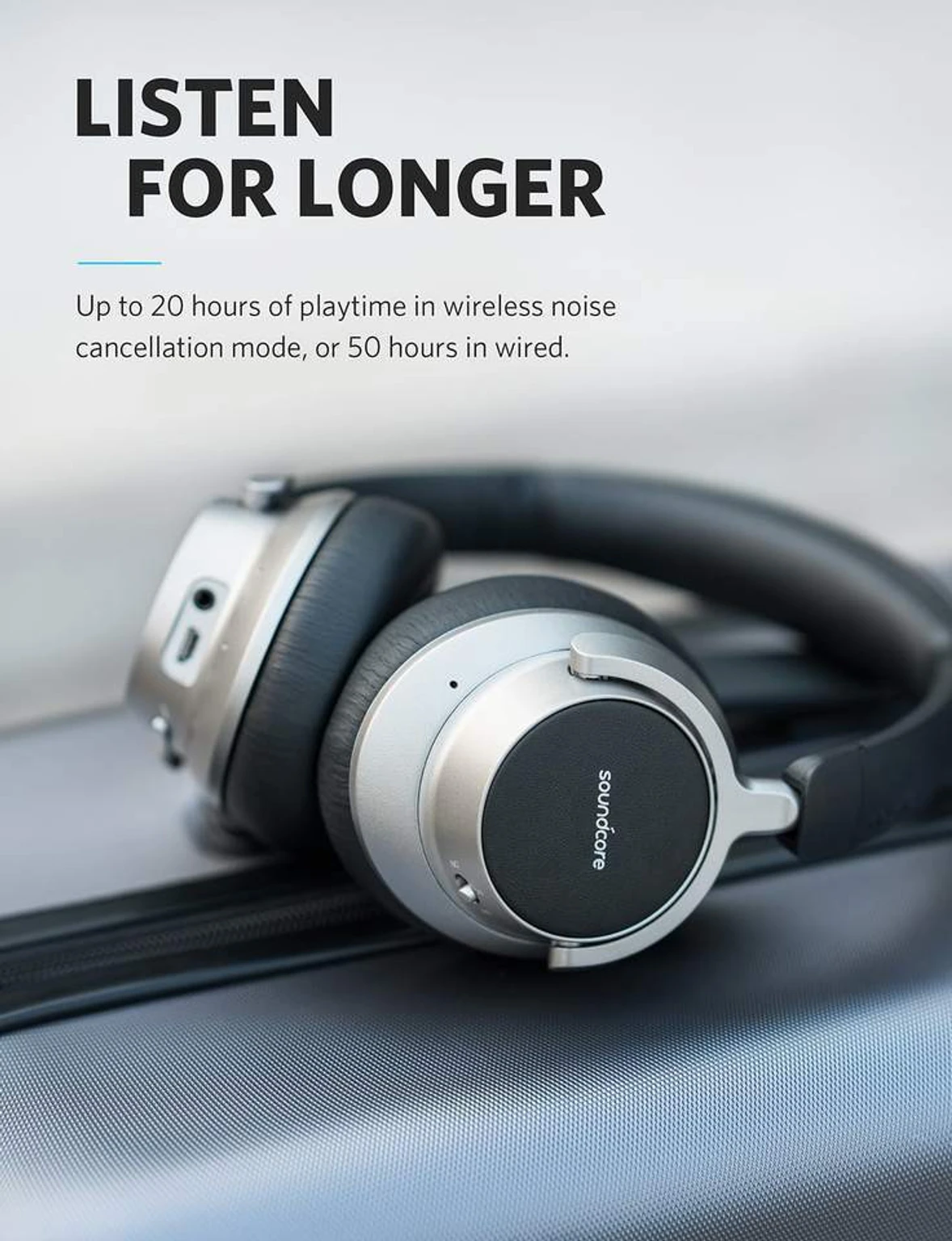 Soundcore Space Active noise cancellation enabled Bluetooth Headset - 0