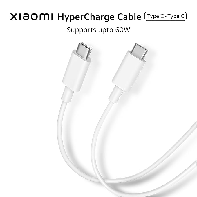 Mi Original HyperCharge 60W Type C to Type C Cable for Smartphones, Tablets, Laptops, Macbook & other Type C devices, 480Mbps Data Sync - 2
