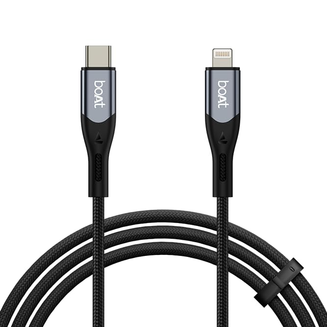 Boat Type C to Lighting Cable for 27W Fast Charging | 480 Mbps Data Transfer | 1.2 m (3.9 ft) Perfect Cable Length - 1