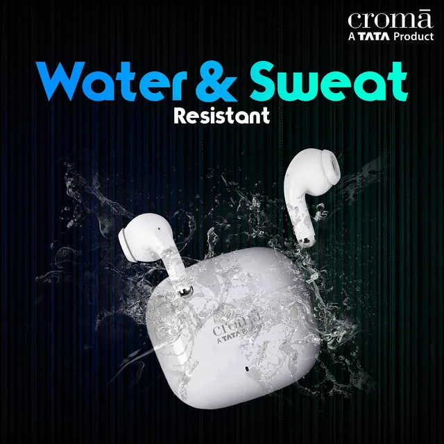 Croma IN 101 TWS Earbuds with Passive Noise Cancellation IPX4 Water Resistant, 28 Hours Playback - 3