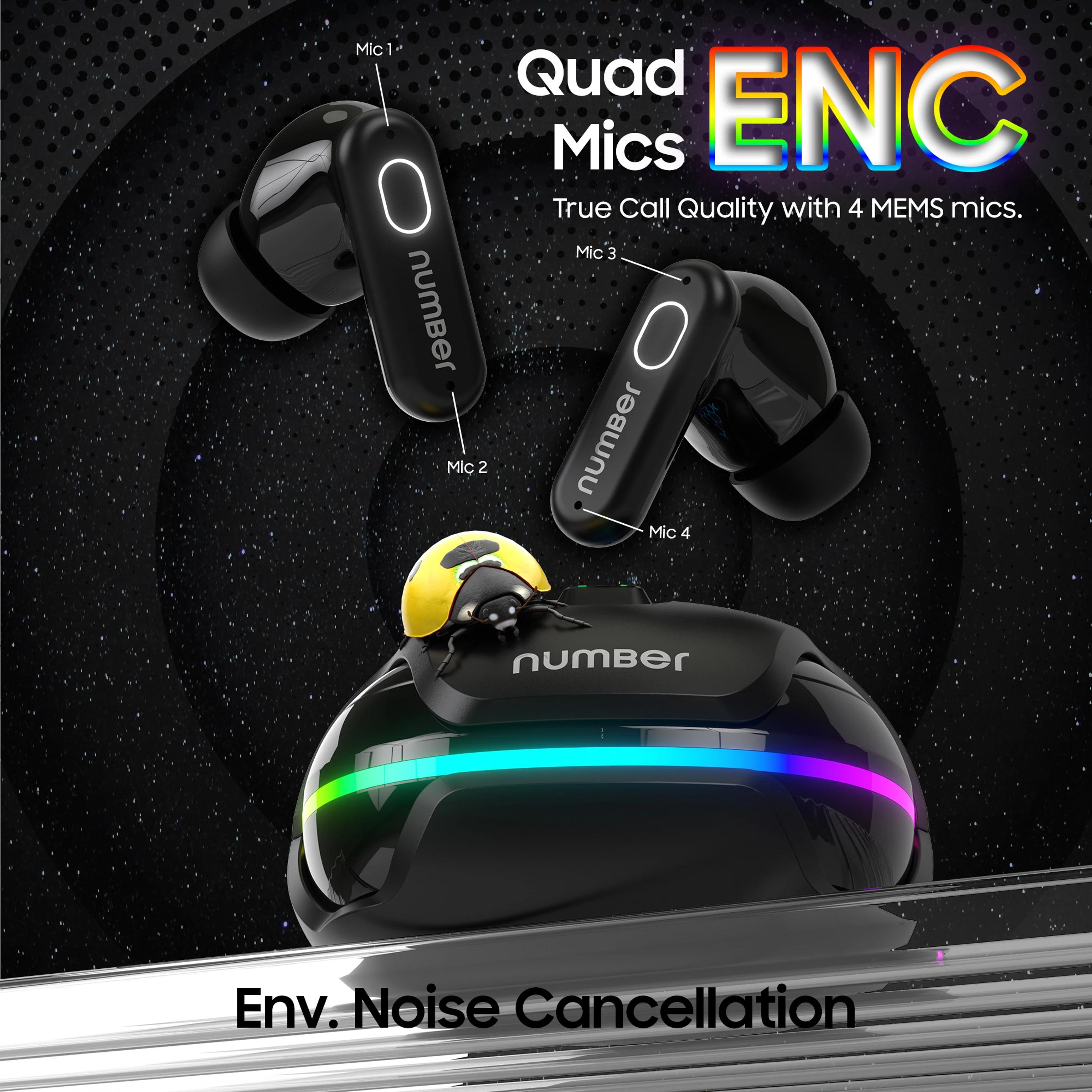 numBer Super Buds 999 ANC Truly Wireless in Ear Earbuds with 40db Active Noise Cancellation - 4