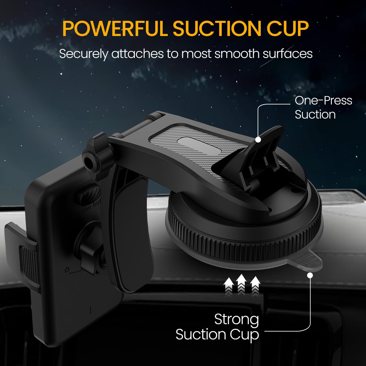 Portronics Clamp M5 Car Phone Holder Stand with Grip Rotation, Strong Hold - 2