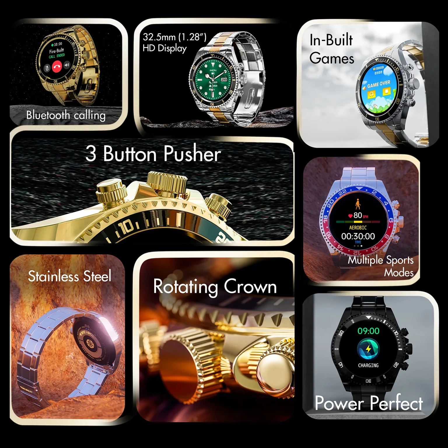Fire-Boltt Astra Luxury Stainless Steel Smart Watch, Bluetooth Calling - 2