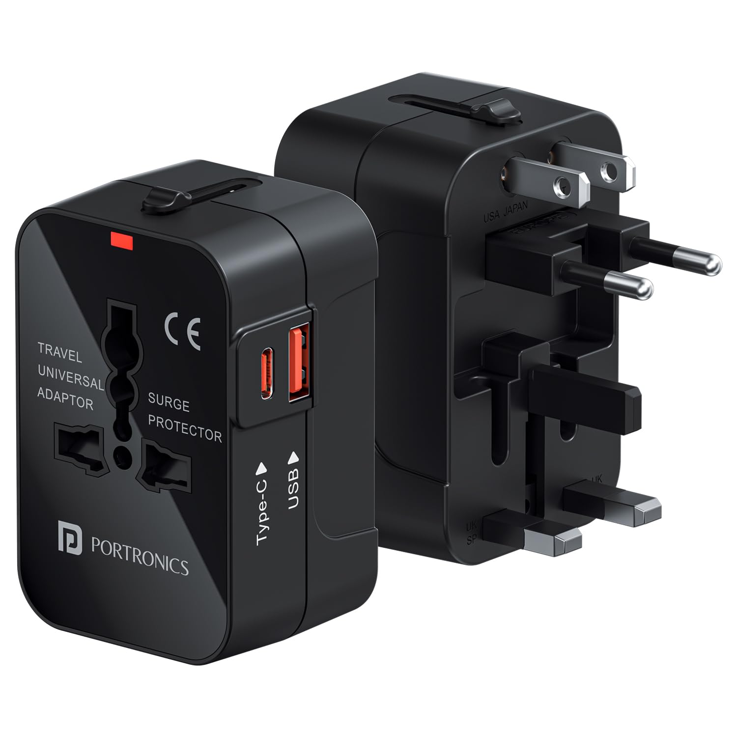 Portronics Juicemate Universal Travel Adapter with 20W Type C PD & 18W USB-A Output Port - 0