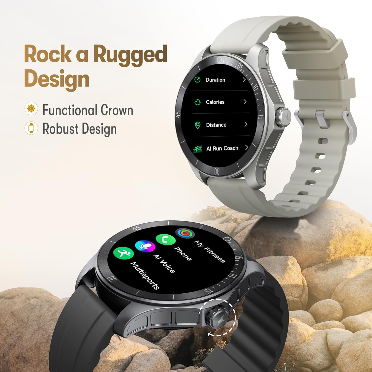 Fastrack Rogue Rugged Smartwatch with 1.38" UltraVU HD Display|SingleSync BT Calling|Functional Crown - 3