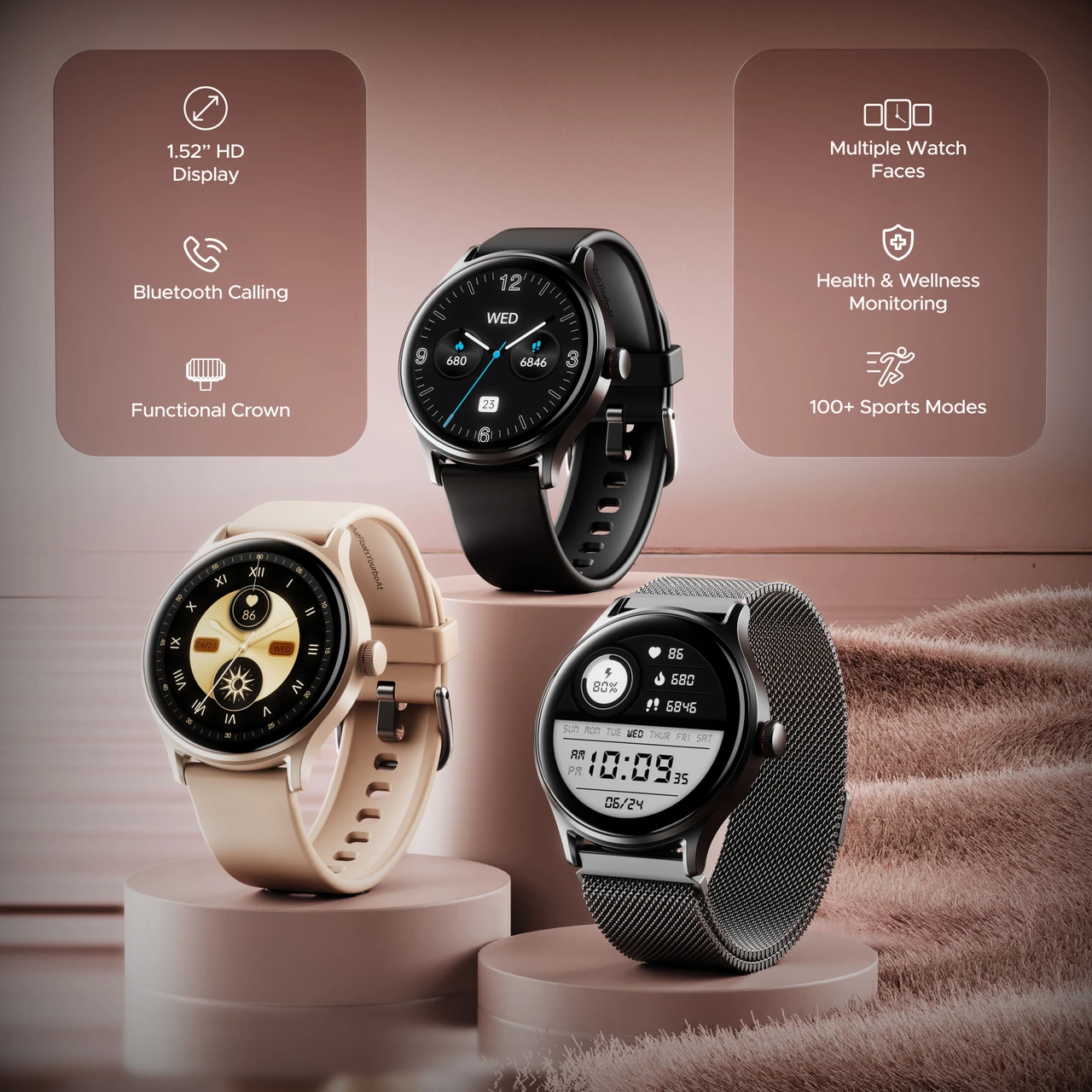 boAt lunar Space Plus with 1.39" HD Display, BT Calling & 100+ Sports Modes Smartwatch - 2