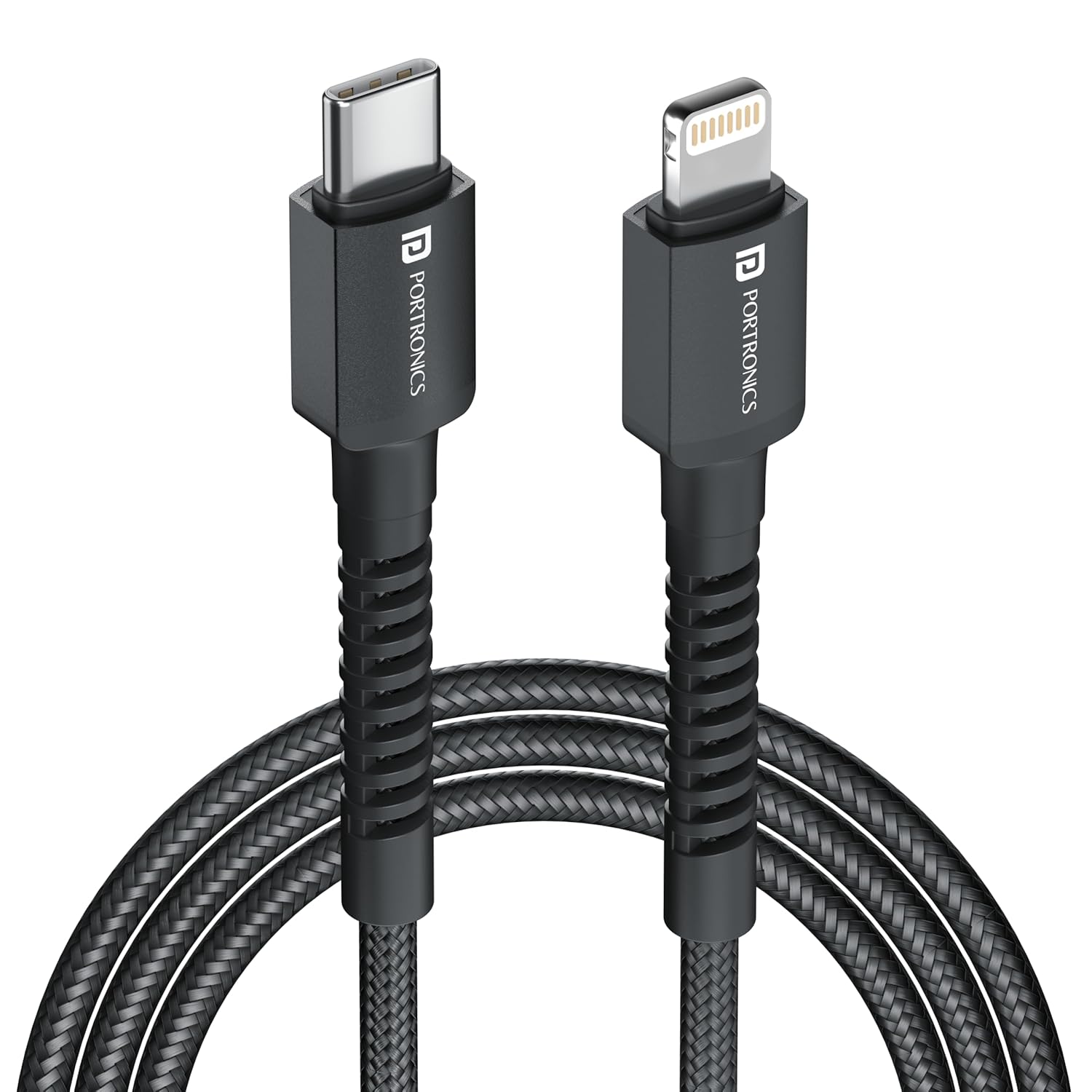 Portronics Konnect X Type C to 8-Pin 27W Fast Charging Cable 1m - 0