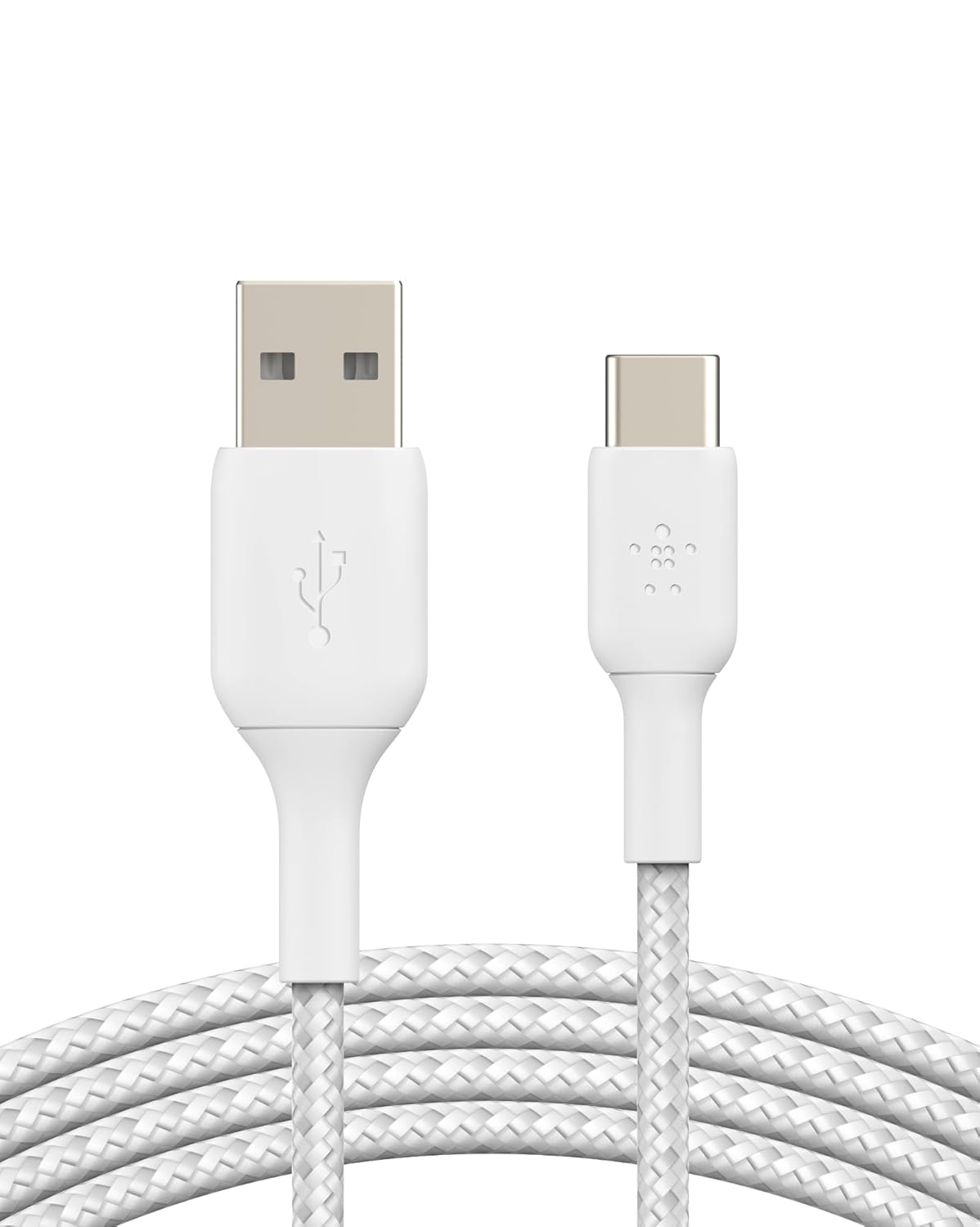 Belkin USB C to USB-A 2.0, Type C cable Tough Unbreakable Braided Nylon material 6.6 feet (2 meter) for Tablet Black, USB-IF Certified, Supports Fast Total - 0