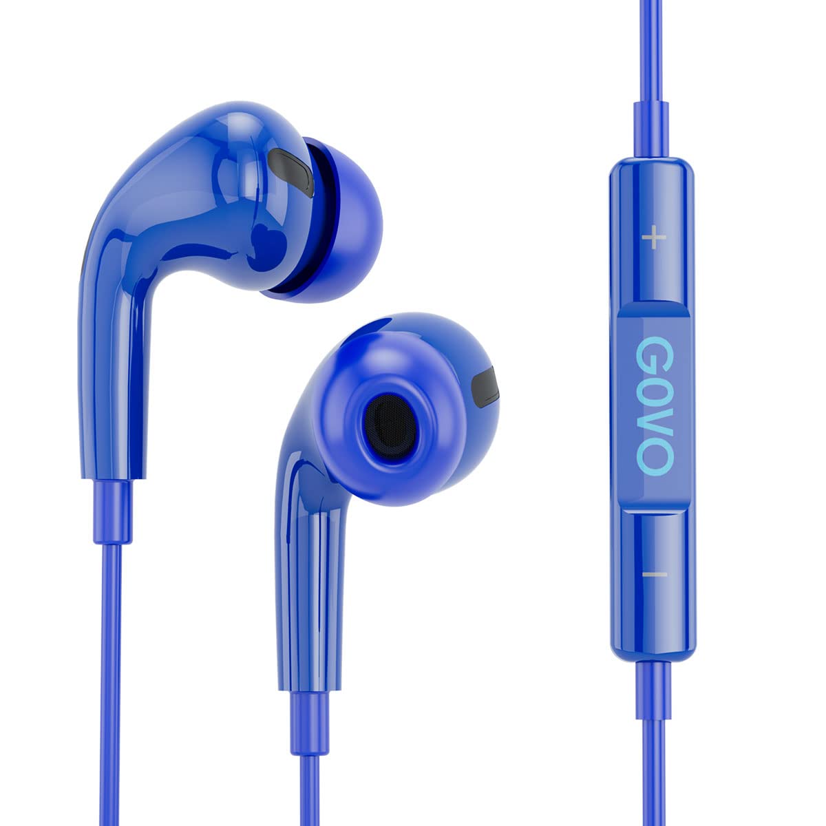 GOVO GOBASS 455 in Ear Wired Earphones with HD Mic for Calls, 10mm Dynamic Driver, Noise Cancellation (Blue) Total - 0