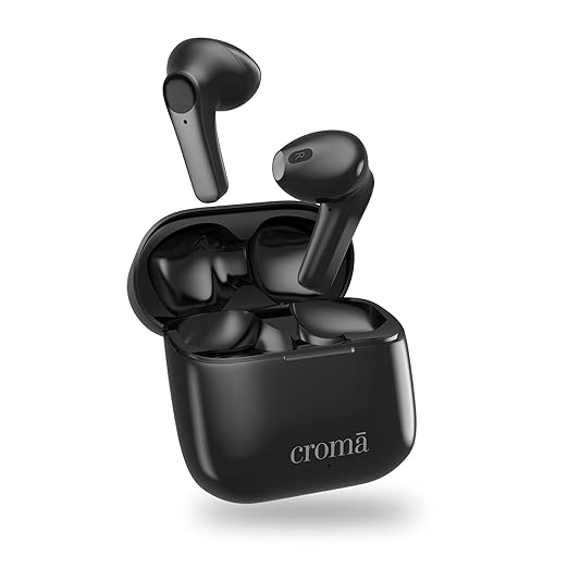 Croma True Wireless In Ear Earbuds with mic, BT V 5.0, supports voice assistant function, supports Type-C fast charging, Built in mic - 4