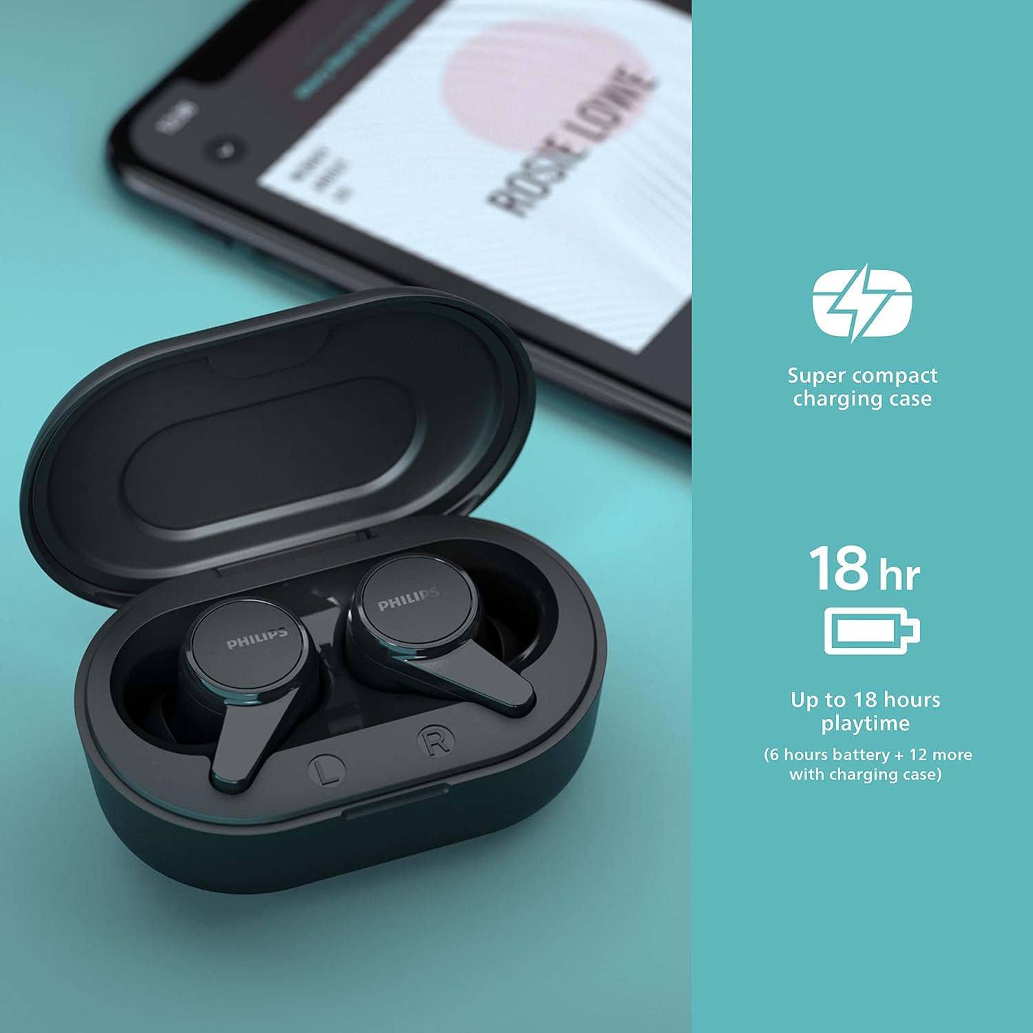 Philips Audio T1207 True Wireless Headphones - 2