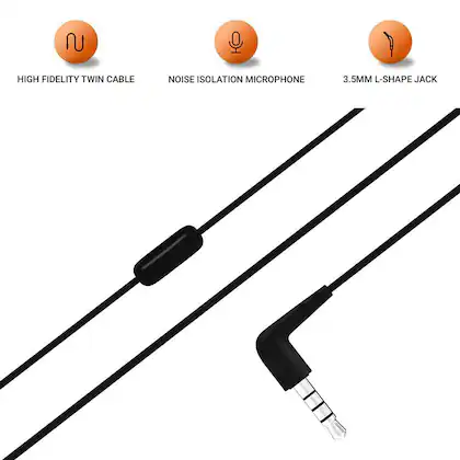 Jbl C50Hi Wired In Ear Earphones With Microphone Black - 2