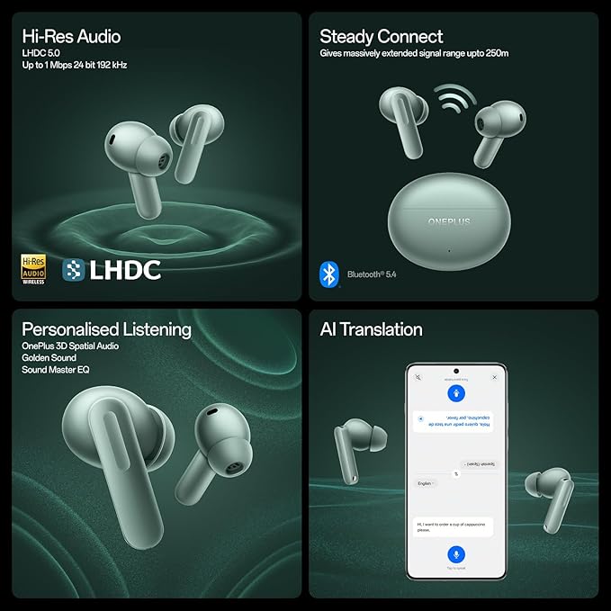 OnePlus Buds 4 TWS Earbuds with Upto 55dB Real-time ANC, Adaptive Mode, Dual Drivers and DACs - 2