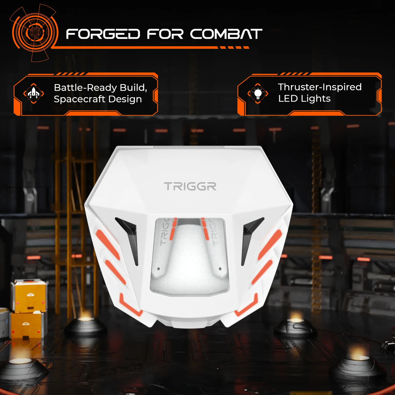 TRIGGR Raptor 30ms Low Latency, Rapid Pairing, 4 Mic ENC, Spaceship Design, 50H Battery Bluetooth Headset - 2