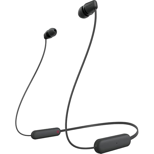 Sony WI-C100 Wireless Headphones with 25 Hrs Battery, Quick Charge, DSEE-Upscale, Splash Proof (IPX4), 360RA, Clear Bass, Fast Pair, in-Ear - 0