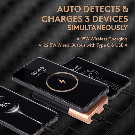 Duracell Magnetic Wireless Power Bank 10000 mAh, Magsafe Compatible, Fast Charging, Compact - 2
