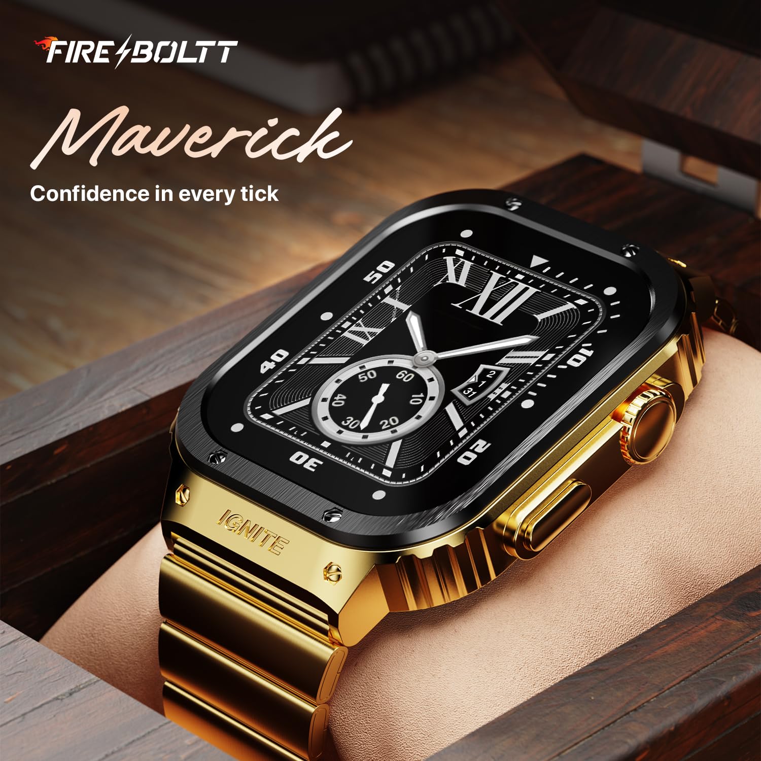 Fire-Boltt Maverick Smartwatch IPS Display, Luxury Stainless Steel Look, Bluetooth Calling - 0