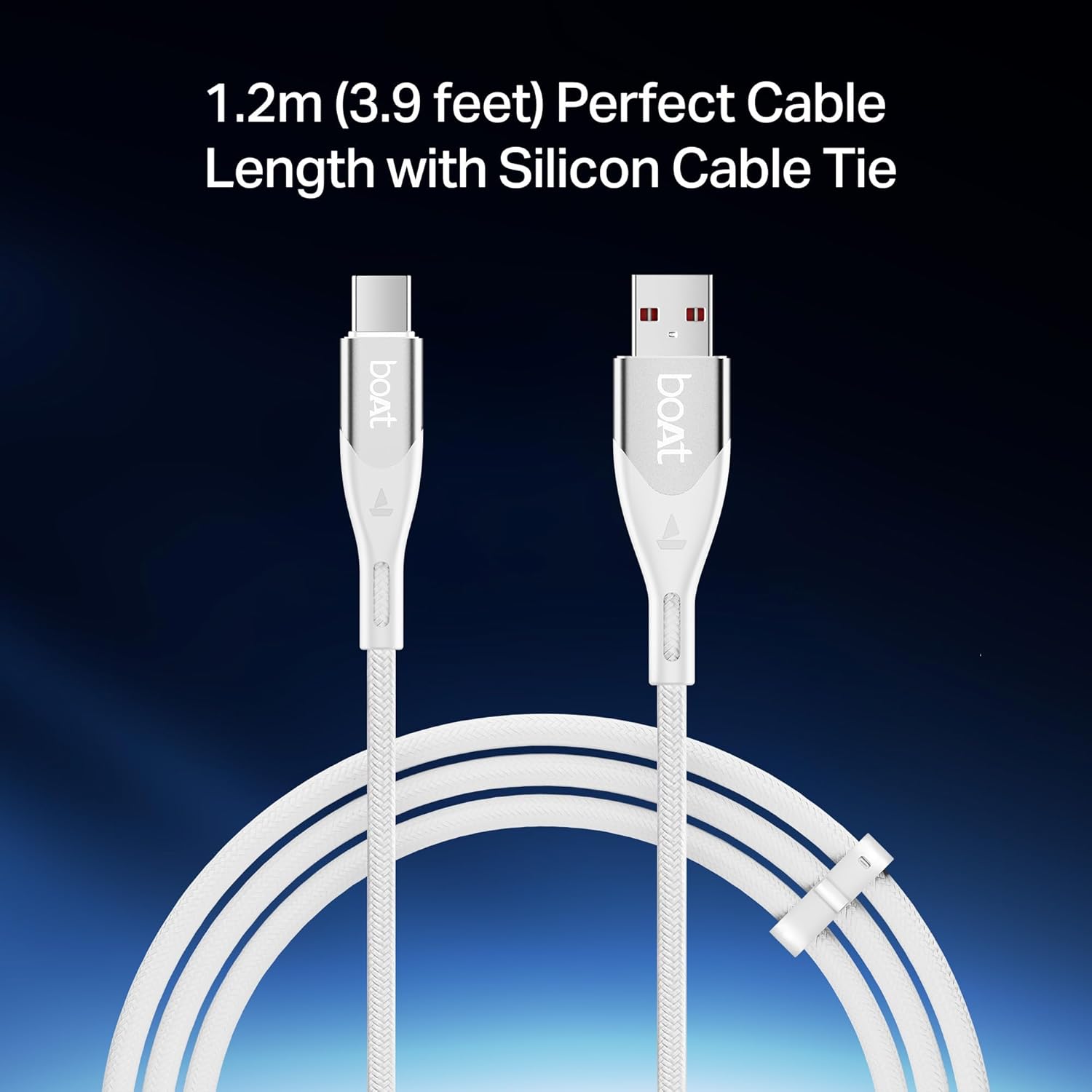 boAt Type A to C 65W Fast Charging Cable with 480 Mbps Data Transfer, Tangle-Free Cable in Premium Nylon - 2