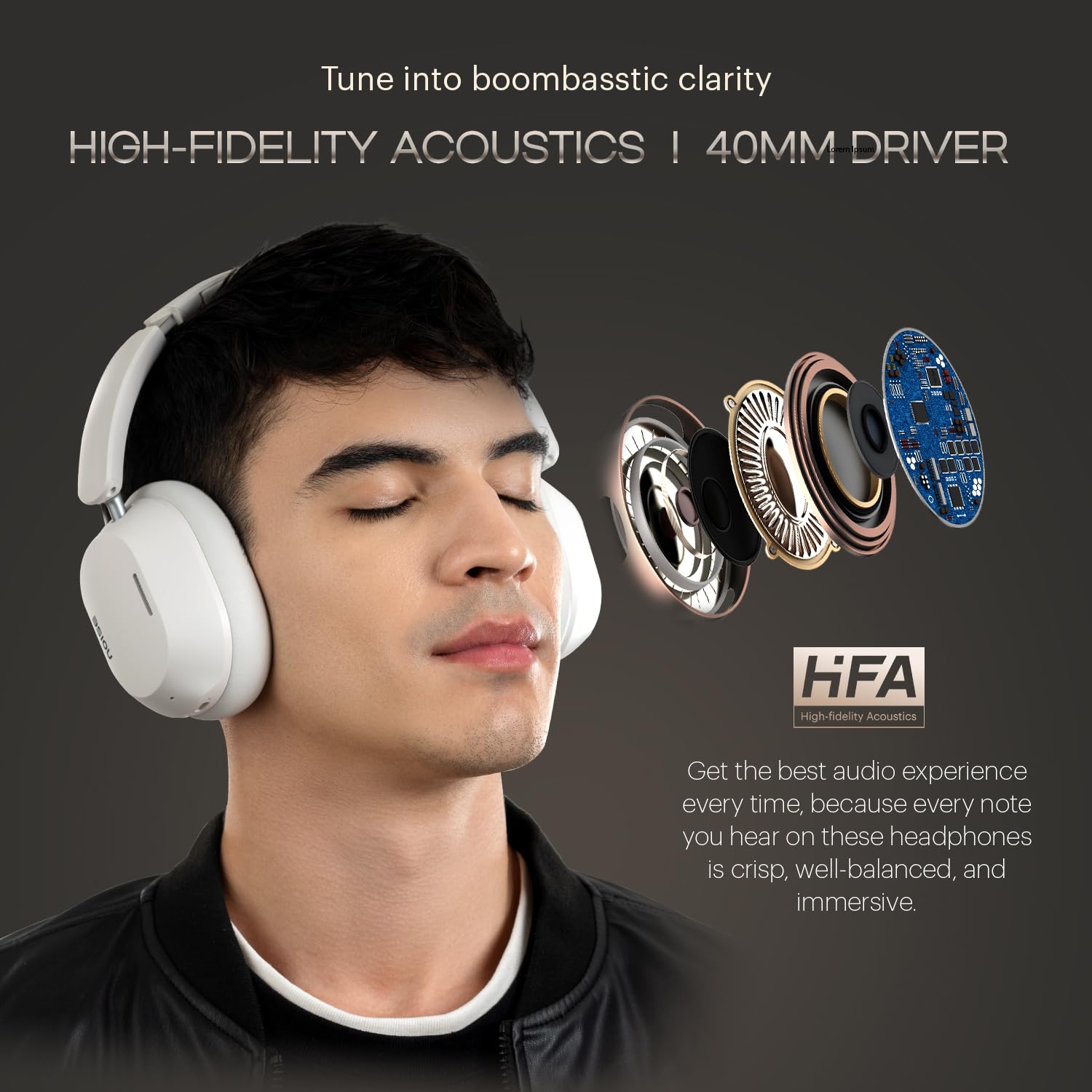 Noise Airwave Max 5 Wireless Over-Ear Headphones with Adaptive Hybrid ANC - 2