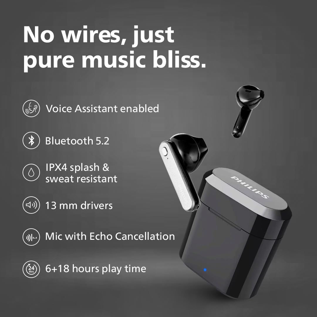 PHILIPS Audio TWS TAT3225/94 True Wireless Earbuds with 24 Hour Playtime - 1