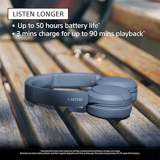 Sony WH-CH520, Wireless On-Ear Bluetooth Headphones with Mic, Upto 50 Hours Playtime, DSEE Upscale, Multipoint Connectivity/Dual Pairing,Voice Assistant App Support for Mobile Phones - 1
