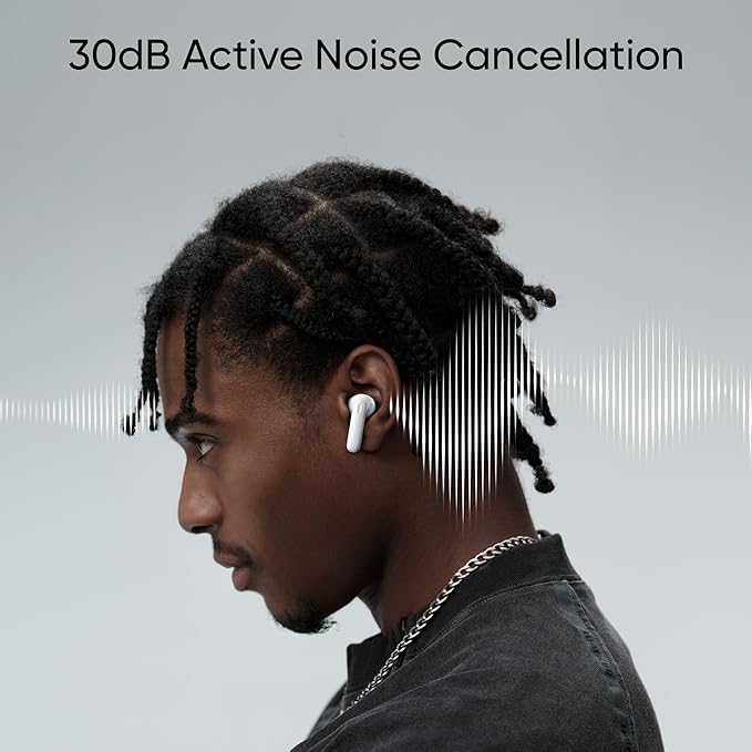 realme Buds T300 Truly Wireless in-Ear Earbuds with 30dB ANC, 360? Spatial Audio Effect, 12.4mm Dynamic Bass Boost Driver with Dolby Atmos Support, Upto 40Hrs Battery and Fast Charging - 1