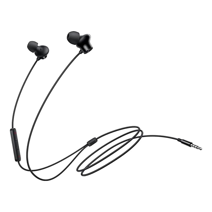 OnePlus Nord Wired Earphones with mic, 3.5mm Audio Jack, Enhanced bass with 9.2mm Dynamic Drivers, in-Ear Wired Earphone - Black - 0