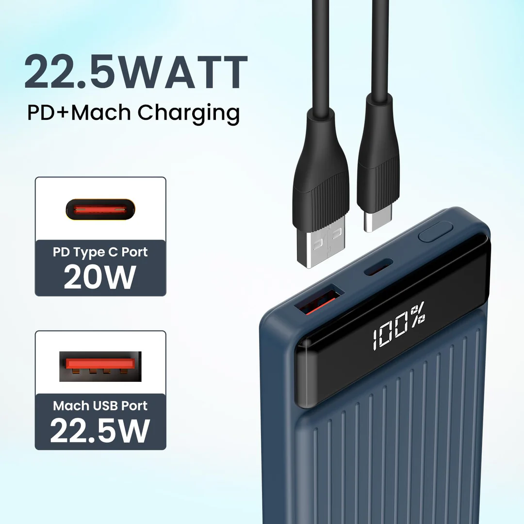 Portronics Luxcell B 10K 10000 mAh 22.5W Fast Charging Power Bank - 1