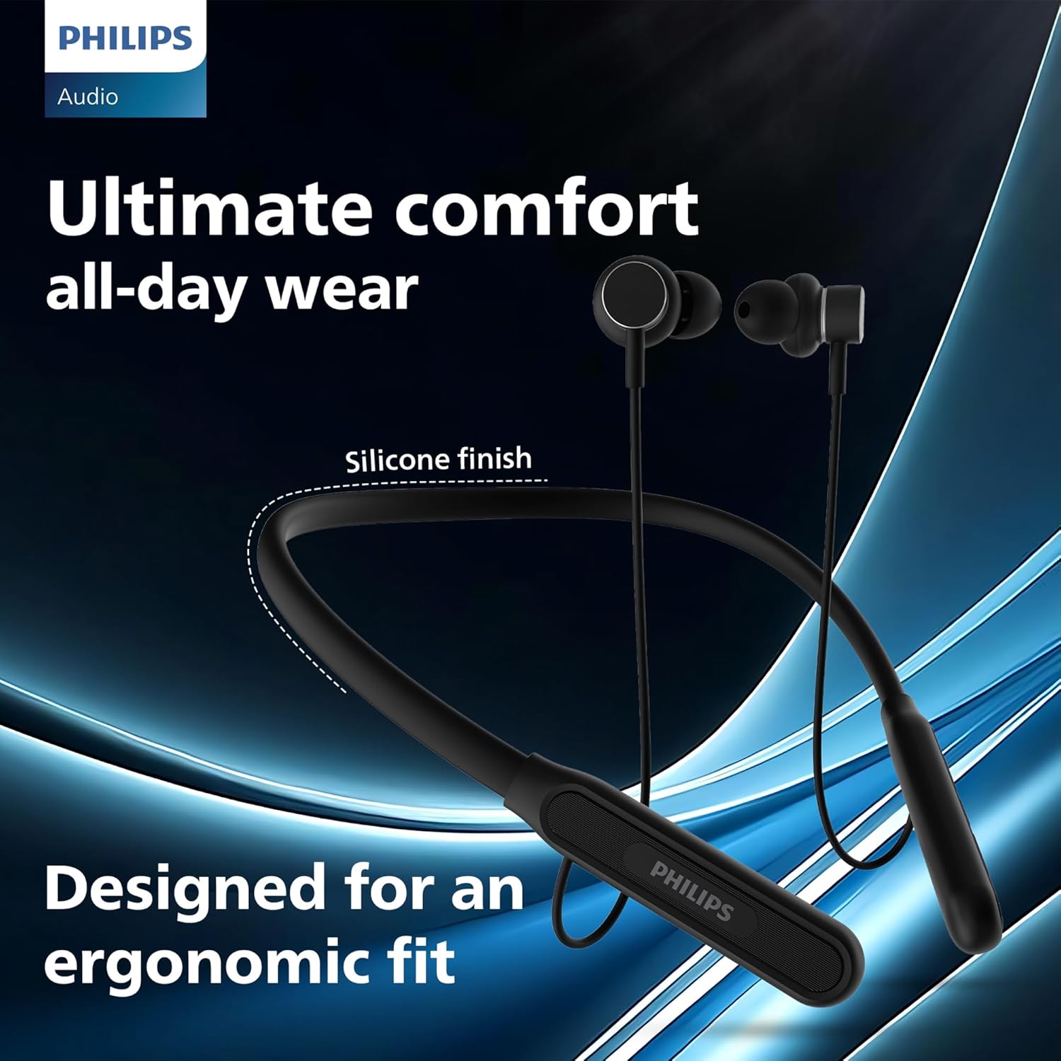 Philips TAN1150BK/94 Wireless Neckband with 60 Hr Playtime, Fast Charging, 13mm Deep Bass Drivers - 1