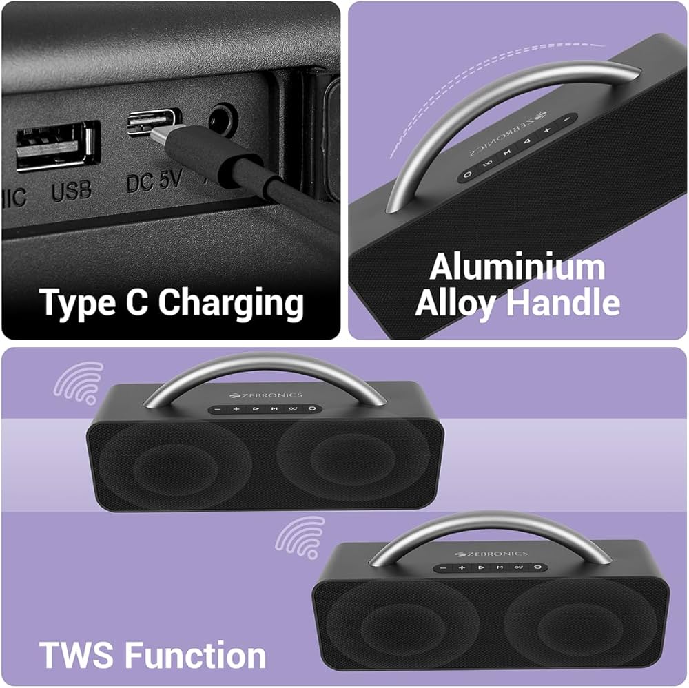 ZEBRONICS Rocket 200 Portable Wireless Speaker with 20W Bluetooth - 1