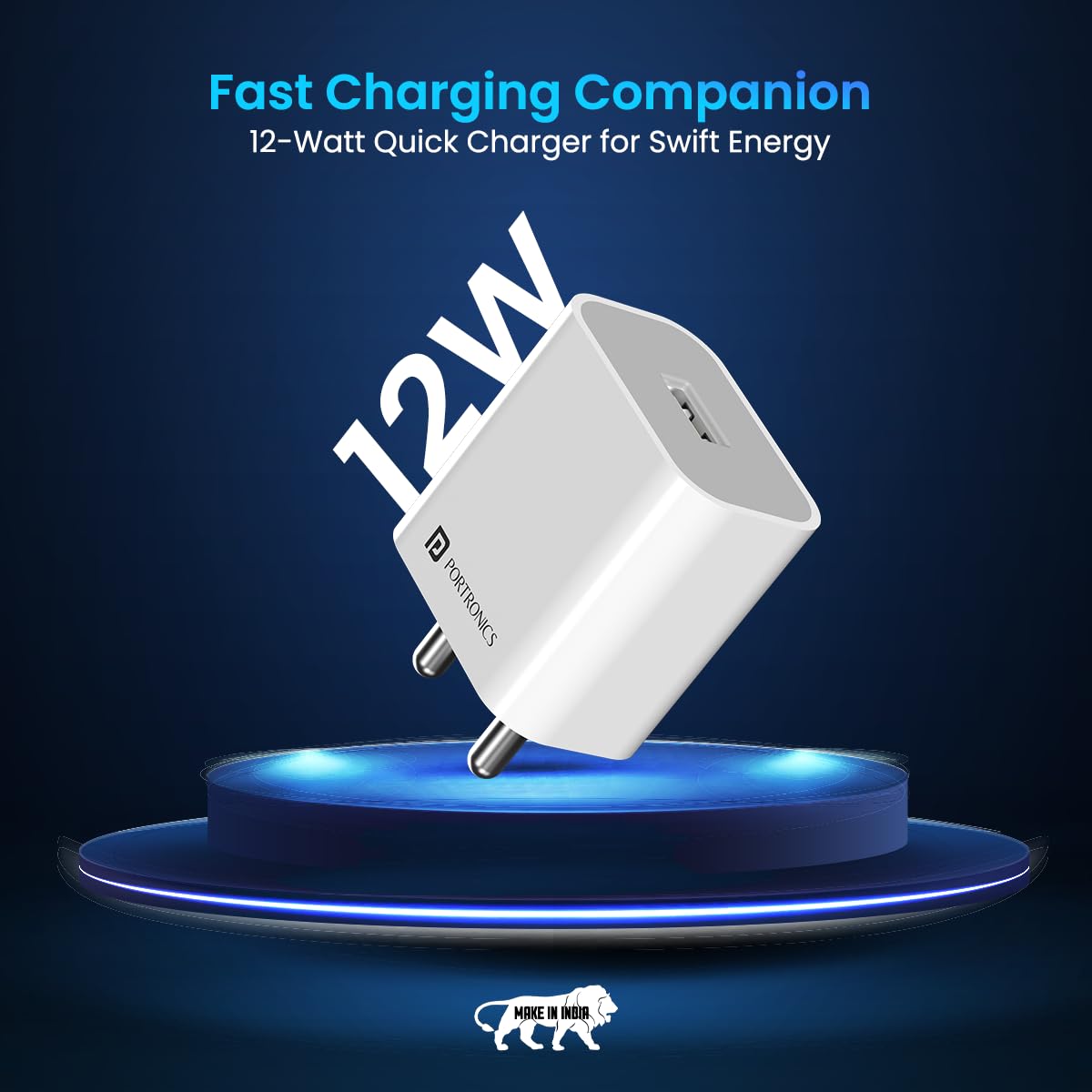 Portronics Adapto 12 2.4A 12W Fast Wall Charger - 1