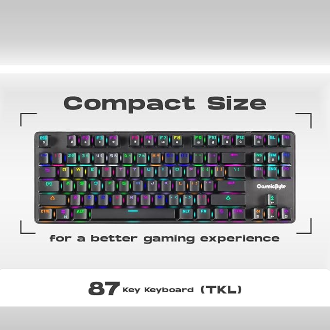 Cosmic Byte CB-GK-18 Firefly Per-Key RGB TKL Mechanical Keyboard with Swappable Outemu Red Switch, Macros, Software - 2