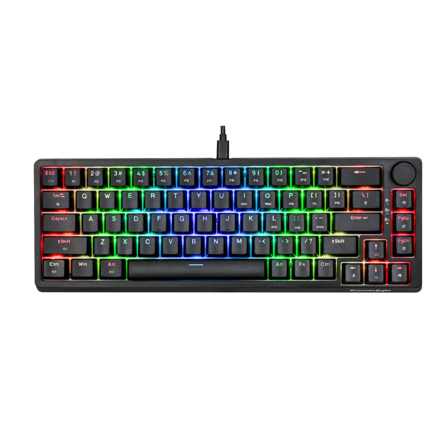 Cosmic Byte CB-GK-33 Astra Hot Swappable 67 Key Wired + Bluetooth Mechanical Keyboard, 1000Hz Polling Rate, Per Key RGB, Software Customization, Outemu Blue Switches - 0